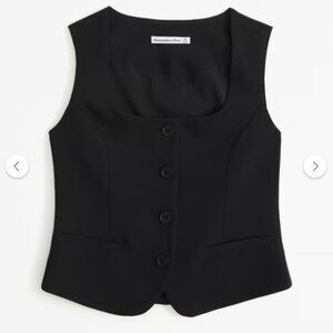 A&F Black Fitted Vest NWT